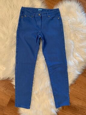 J. McLaughlin Classic Blue 5 pocket Pant Jean Mid-Rise Cotton Spandex Size 2